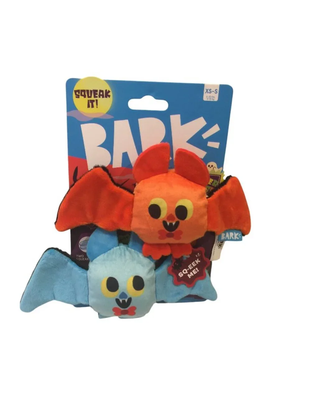 BARK XS-S Muttster Madness WINGMEN Plush Squeak Crinkle Bat Dog Toy